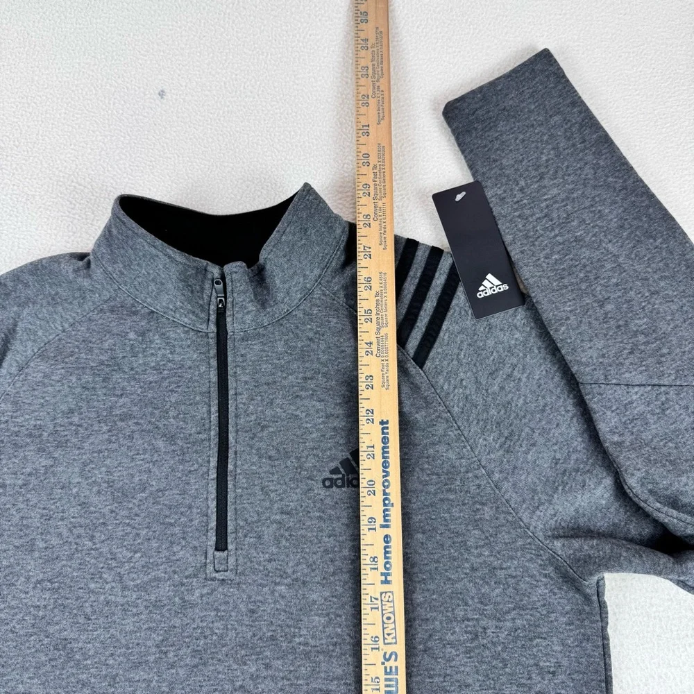 Adidas golf poly fleece 1/4 zip sweater men’s small heater gray golf performance